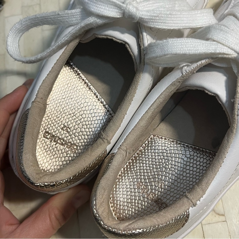 Bershka White Sneakers with Rose Gold Detail size 7 or EU 37 - Picture 6 of 11
